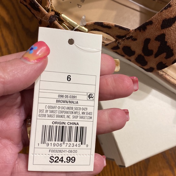 A new day - Brown animal print, two strap, flat sandal with memory foam footbed - Picture 5 of 10